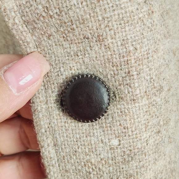 HAGGAR Vintage Tan Wool Sport Coat with Elbow Patches Size 40 - Picture 10 of 12